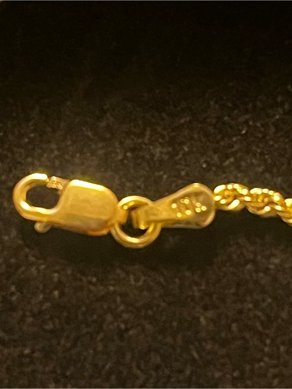 Real 10k Gold Rope Chain bracelet with Lobster Clasp - 6” Women's Jewelry